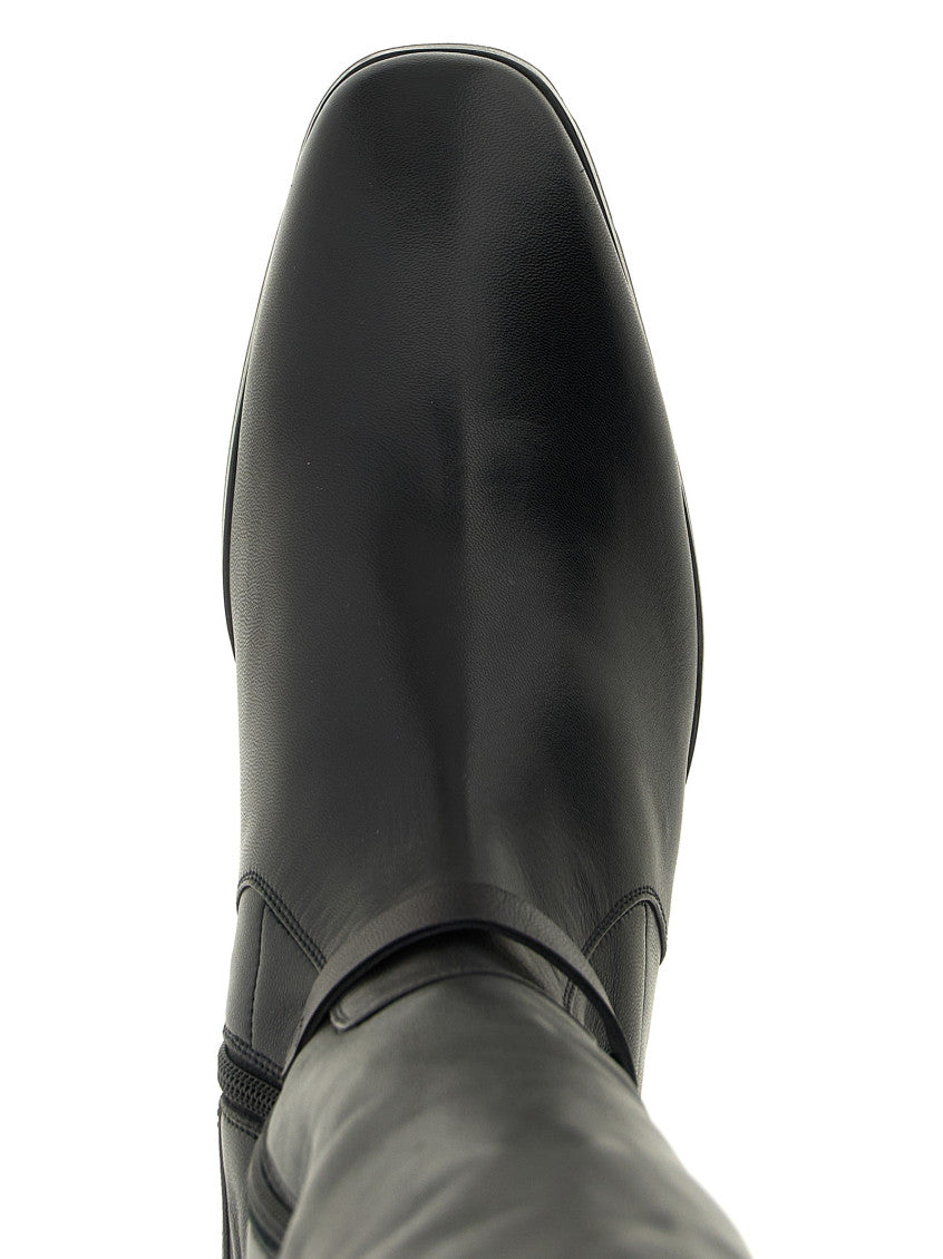Black High Leather Boots 3