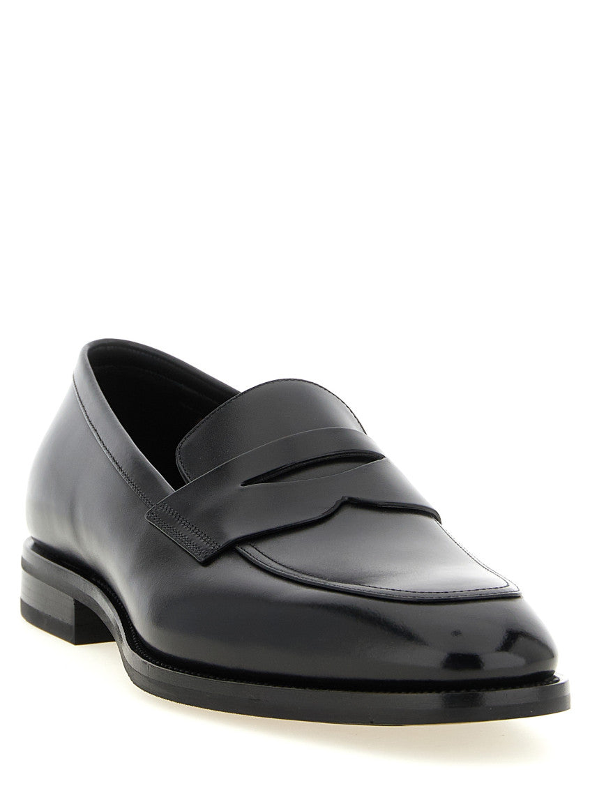 Black Solid Loafers 2