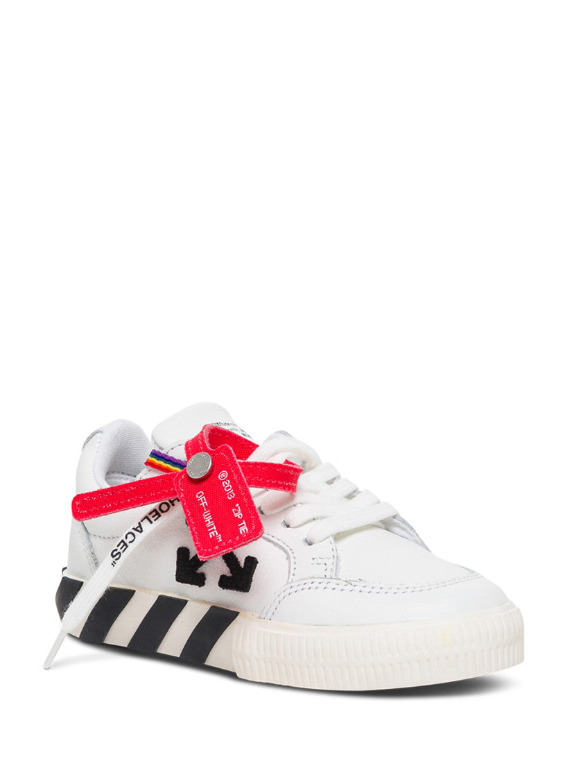 Girls White Low Vulcanized Sneakers 1