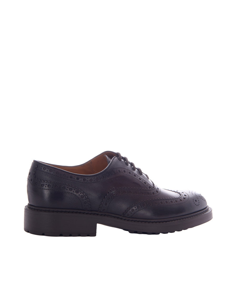 Brown Embroidered Lace Ups Shoes 2