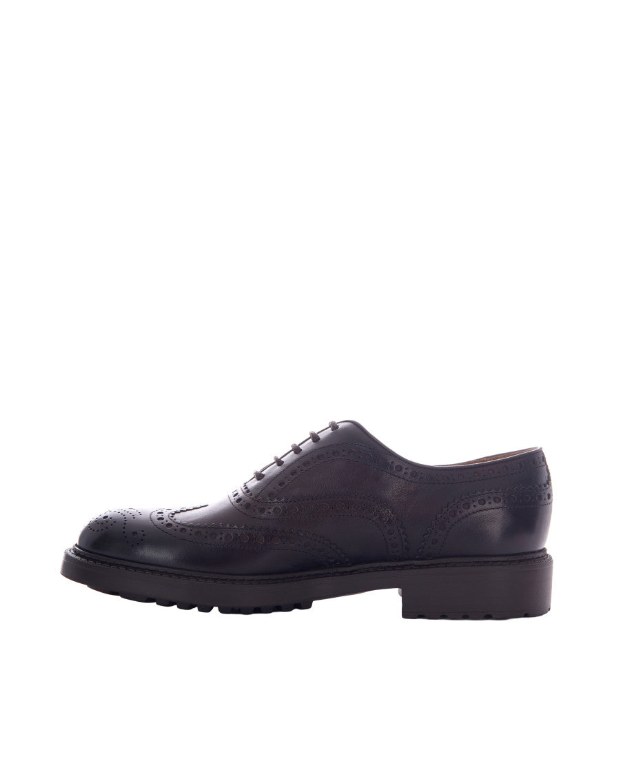 Brown Embroidered Lace Ups Shoes 3