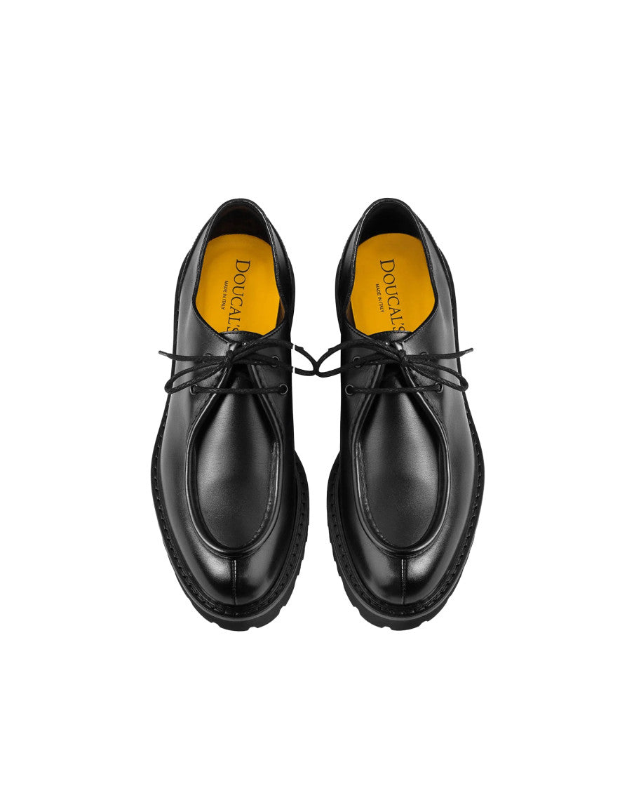 Black Solid Lace Ups Shoes 3