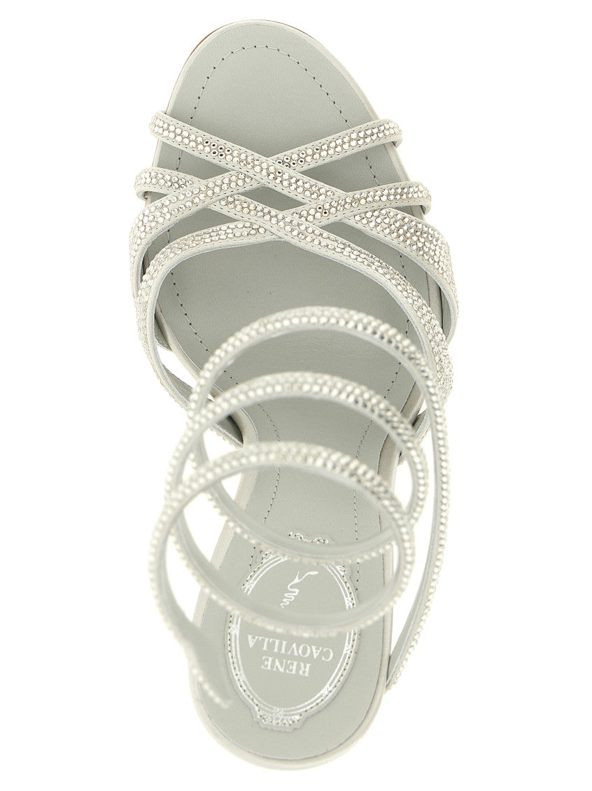 Silver Embellished Dania Heels 4