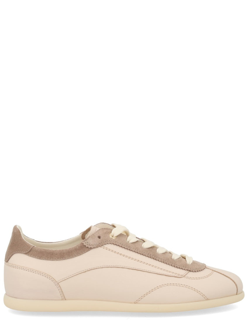 Beige Leather Sneakers 1
