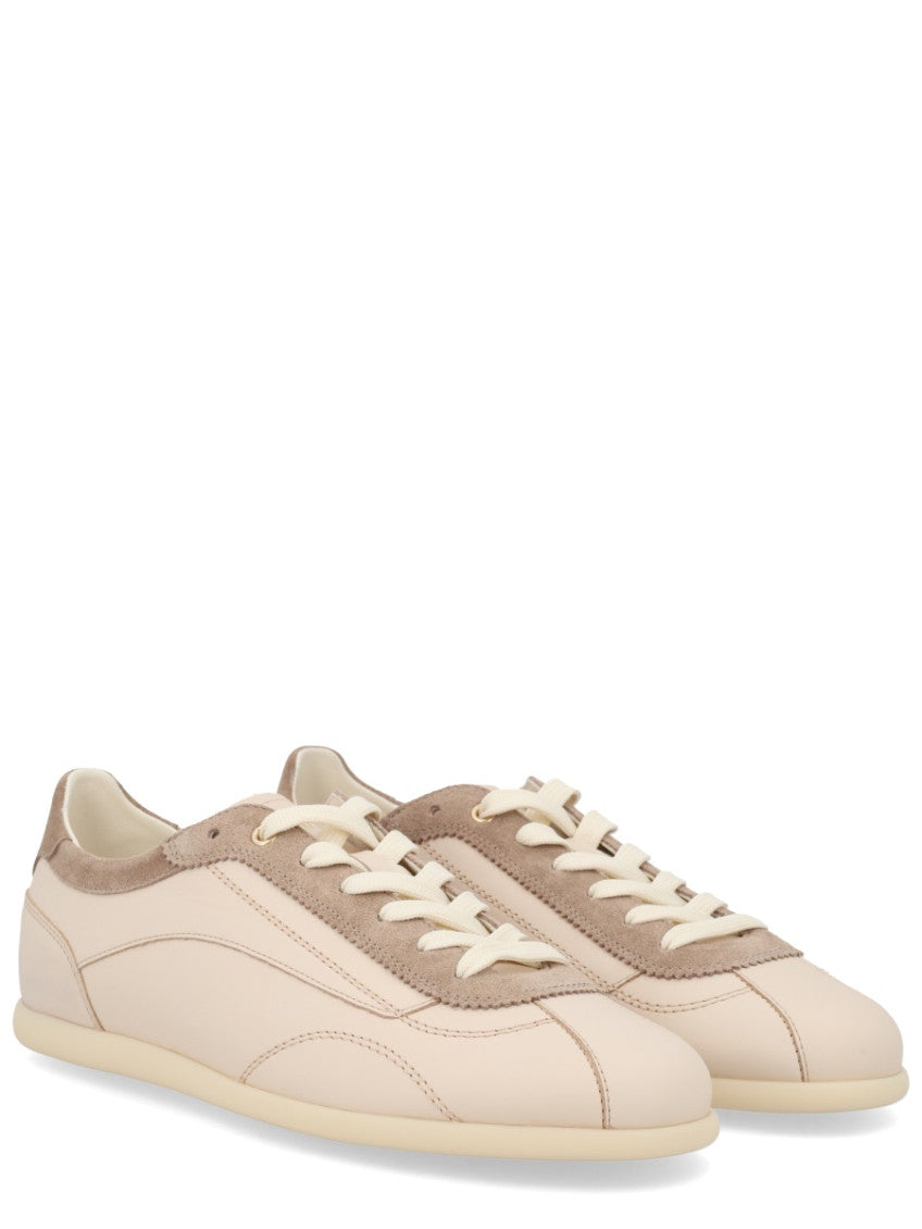 Beige Leather Sneakers 2