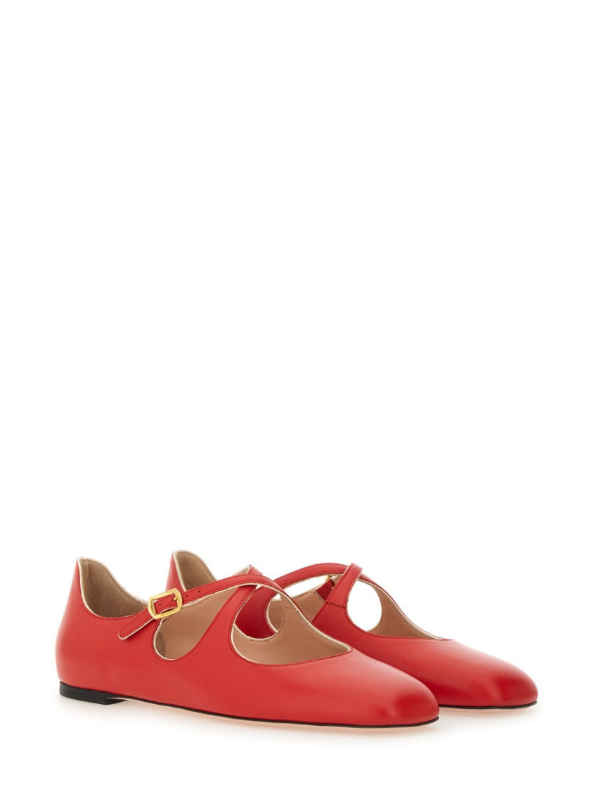 Red Leather Ballet Flats 2