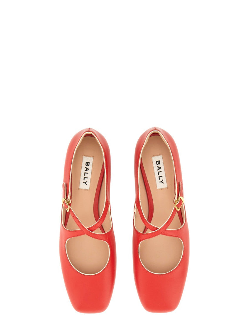 Red Leather Ballet Flats 5