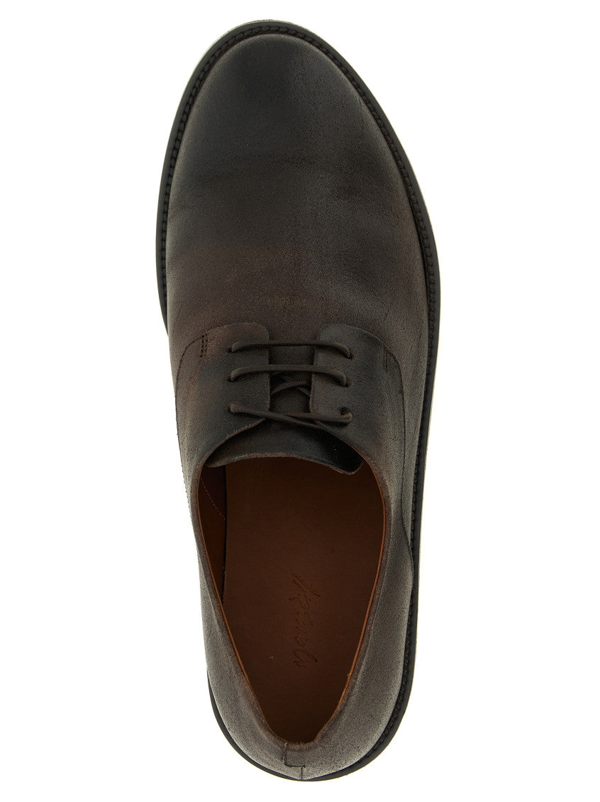 Brown Solid Lace Up Shoes 4