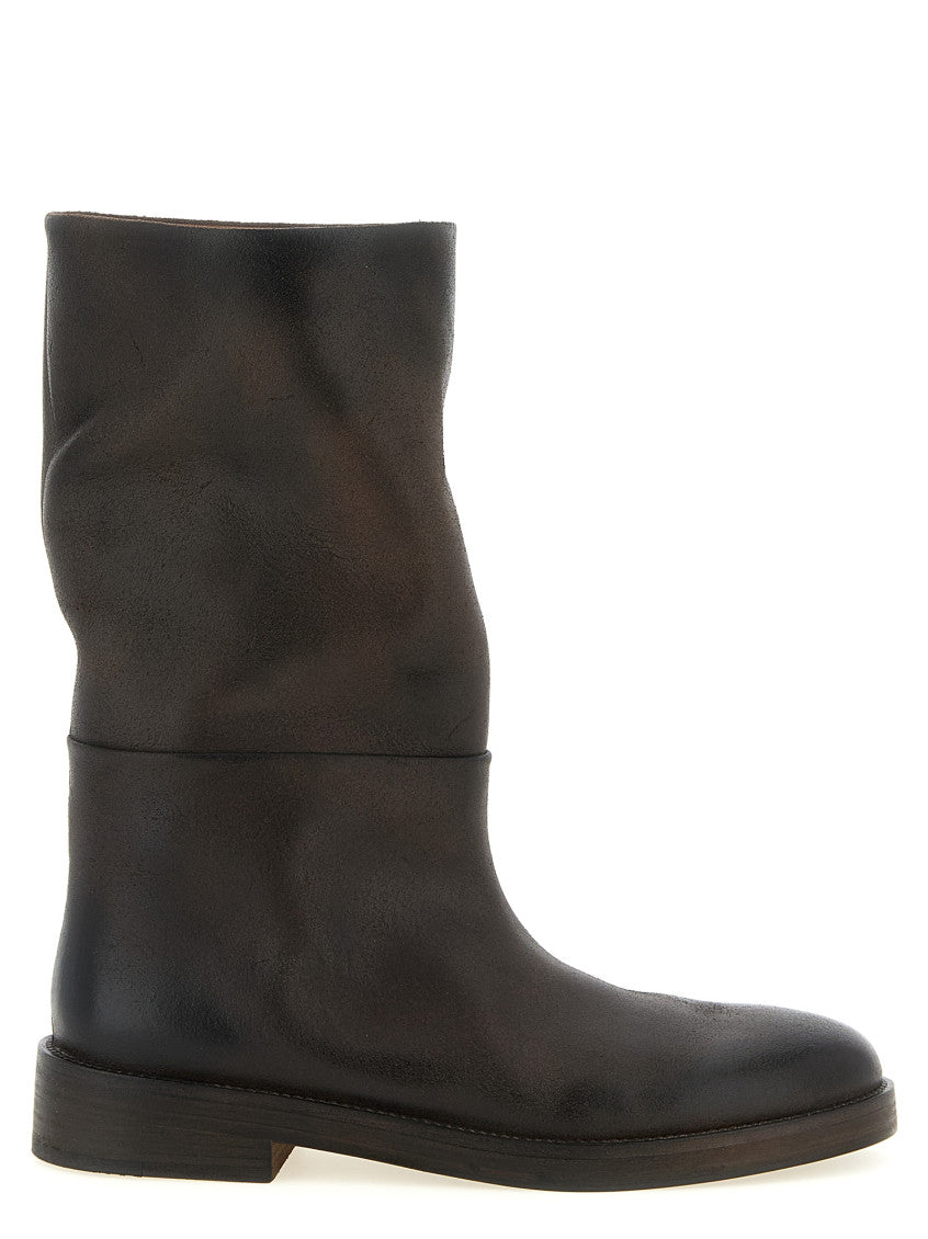 Brown Solid Boots 1