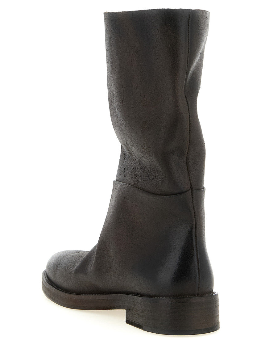 Brown Solid Boots 3
