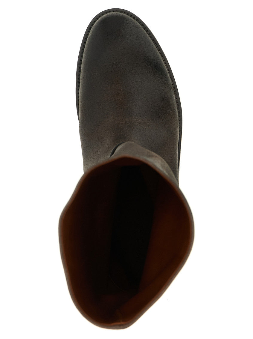Brown Solid Boots 4