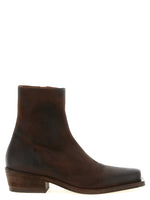 Brown Zipper Boots 1