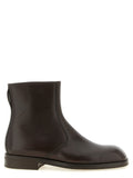 Brown Zipper Ankle Boots 1