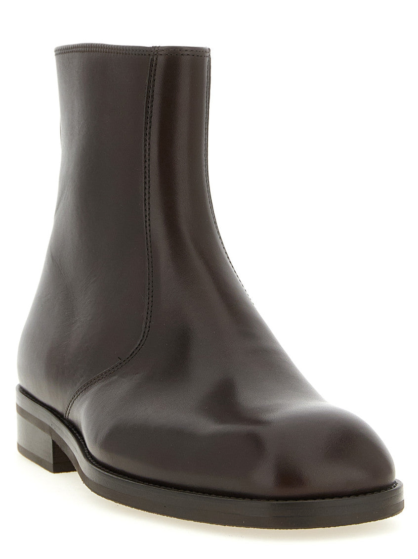 Brown Zipper Ankle Boots 2