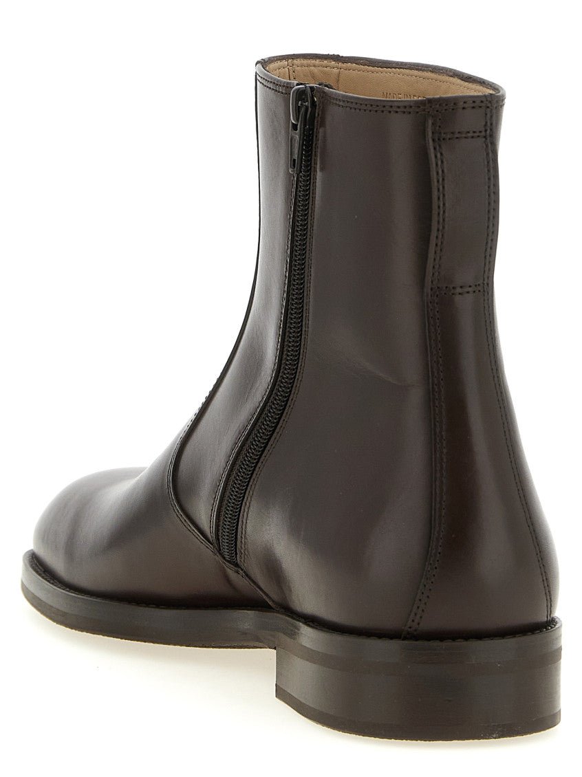 Brown Zipper Ankle Boots 3