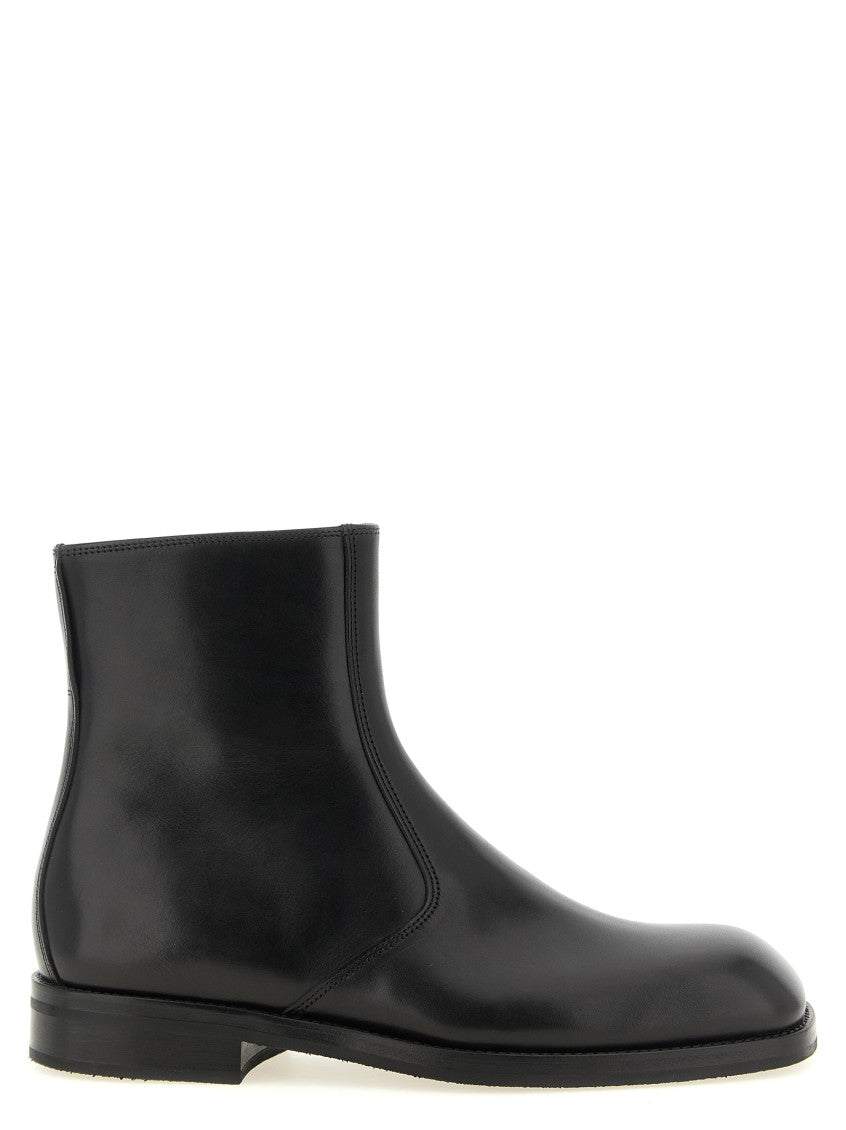 Black Zipper Ankle Boots 1