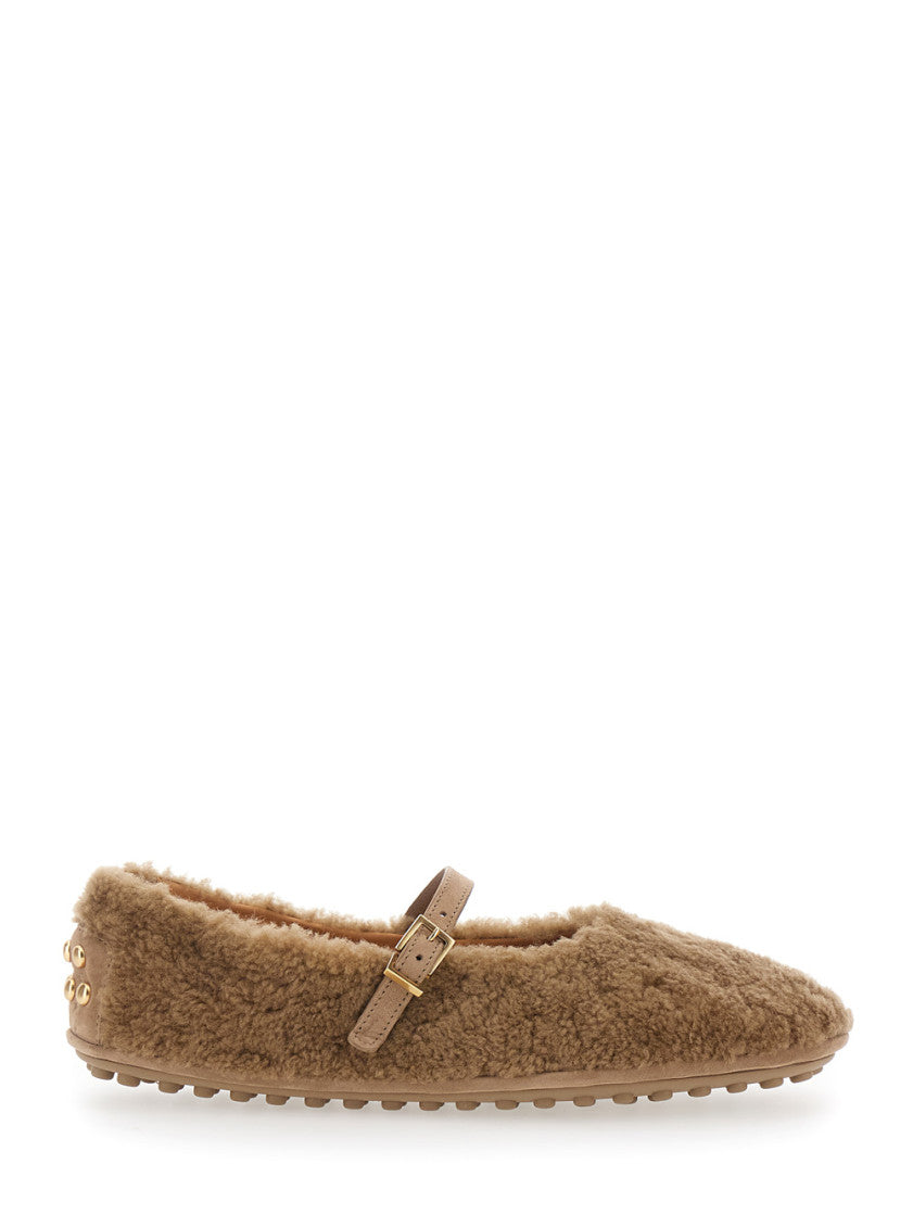 Beige Suede Ballet Shoes 1