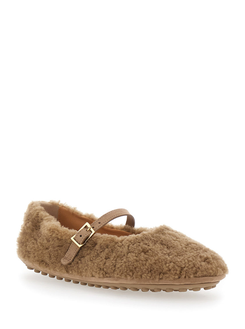 Beige Suede Ballet Shoes 2