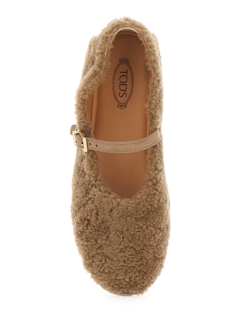 Beige Suede Ballet Shoes 4