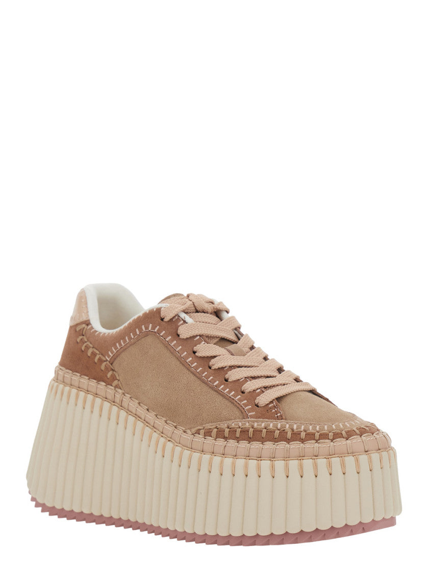 Beige Lace-up Sneakers 2