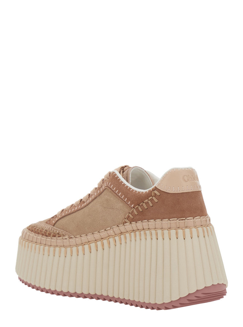 Beige Lace-up Sneakers 3