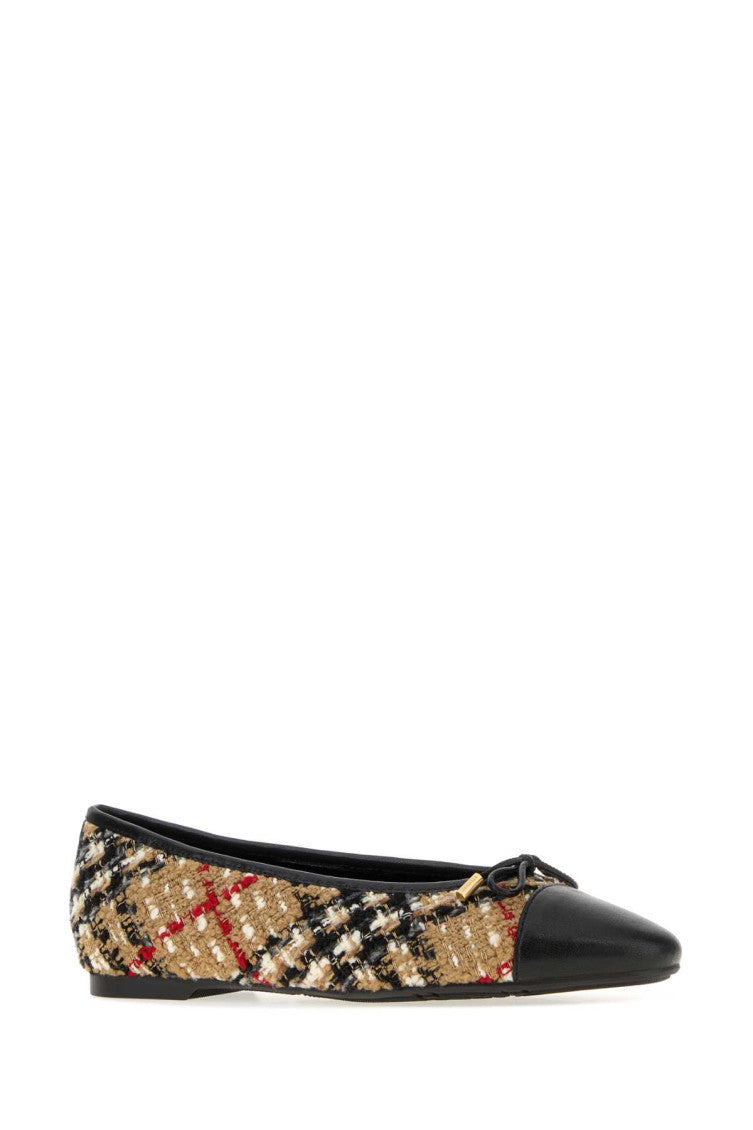 Beige Check Ballet Flats 2