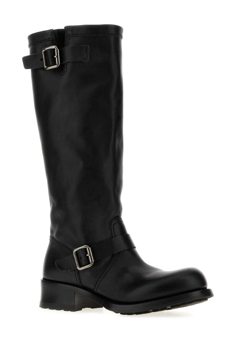 Black High Leather Boots 1