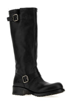 Black High Leather Boots 1