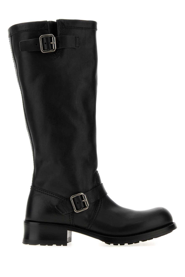 Black High Leather Boots 2
