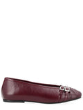 Burgundy Leather Ballet Flats 1