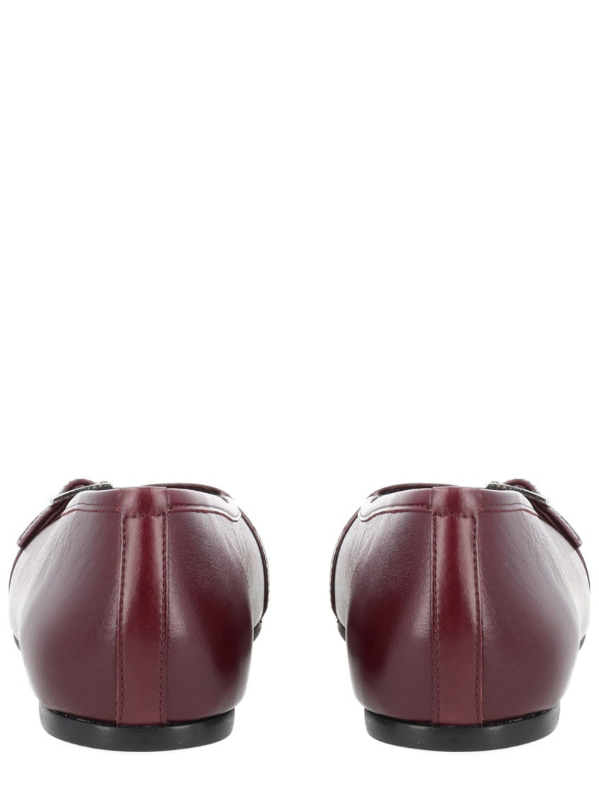 Burgundy Leather Ballet Flats 4