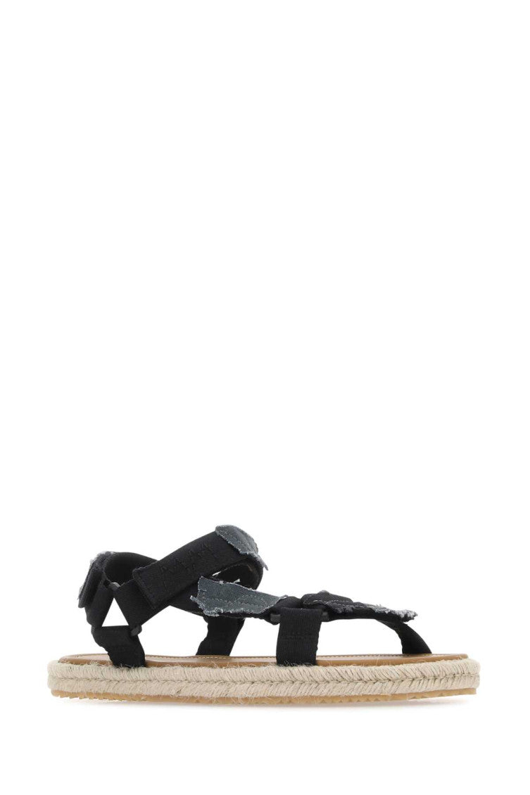 Black Canvas Sandals 2