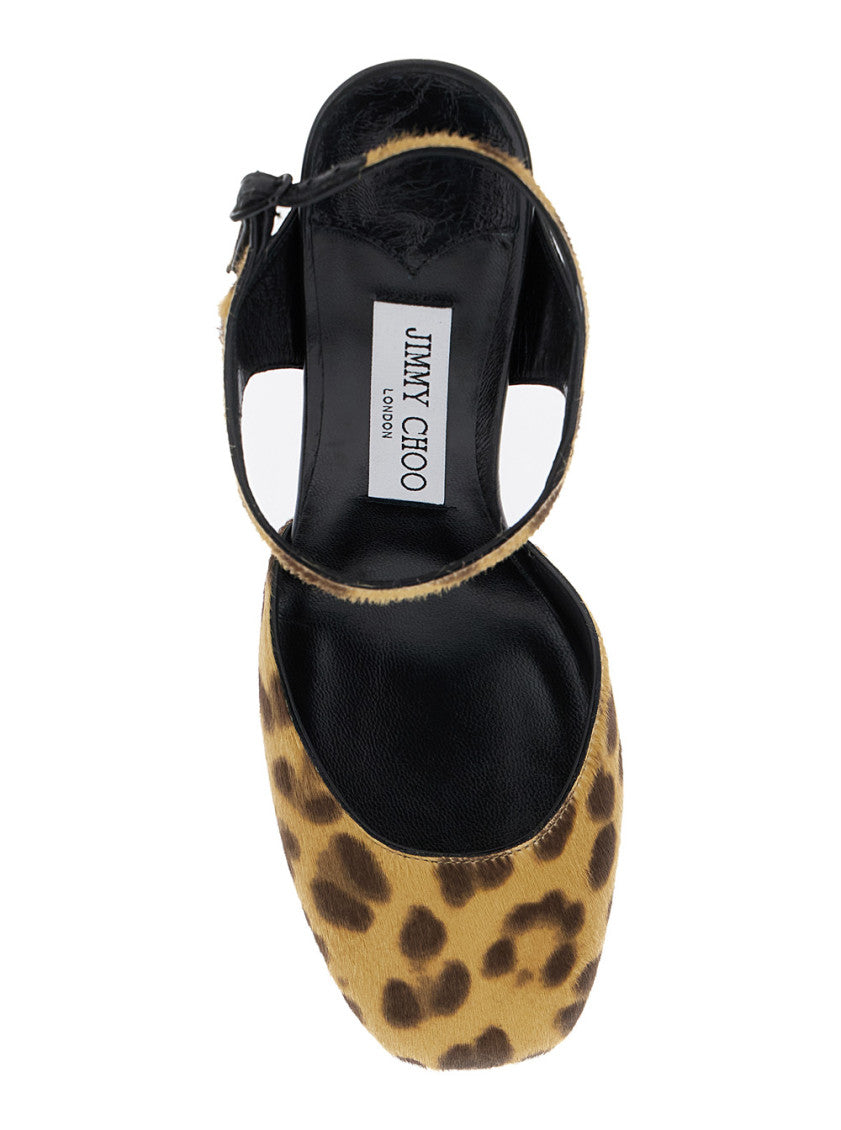 Leopard Print Ankle Strap Heels 4