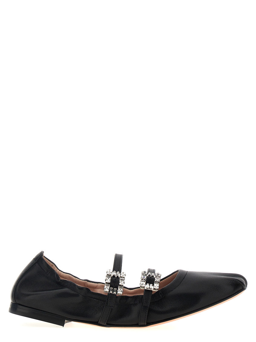 Black Jewel Strap Ballet Flats 1