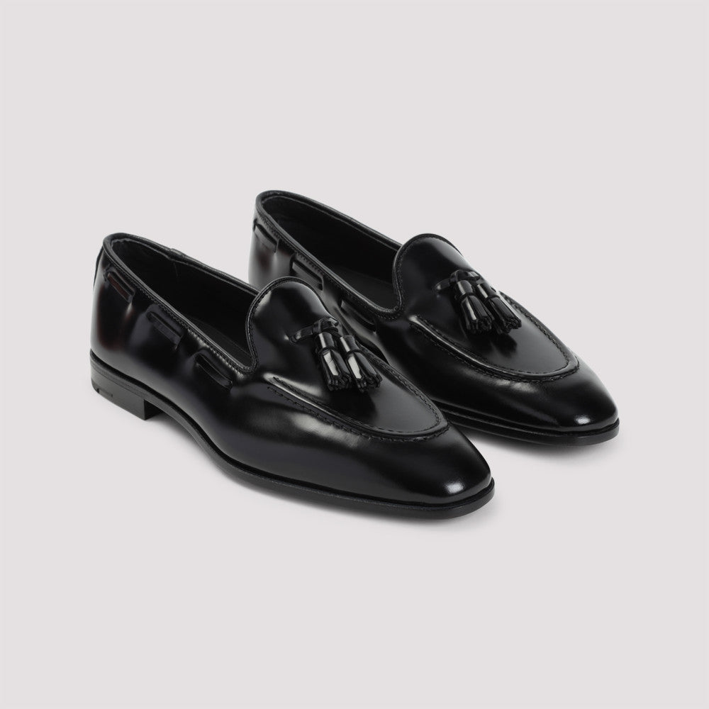 Black Maidstone Leather Loafers 5