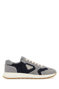 Grey Two-Tone Logo Sneakers 1