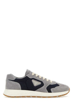 Grey Two-Tone Logo Sneakers 1