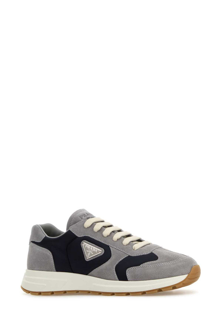 Grey Two-Tone Logo Sneakers 2