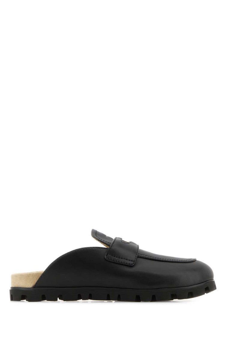 Black Leather Mules 1
