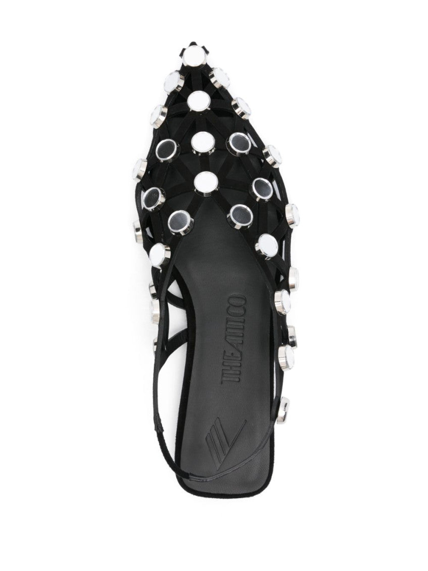 Black Grid Ballet Flats 4