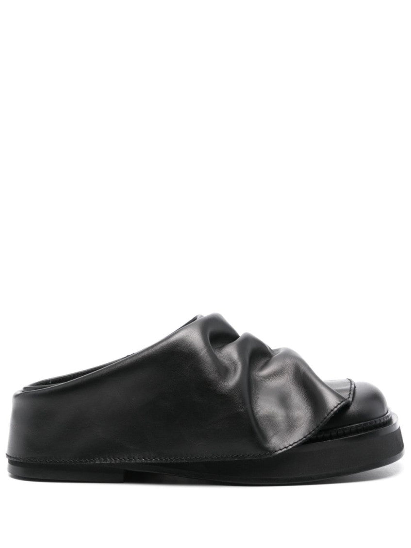Black Leather Mules 1