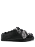 Black Leather Mules 1