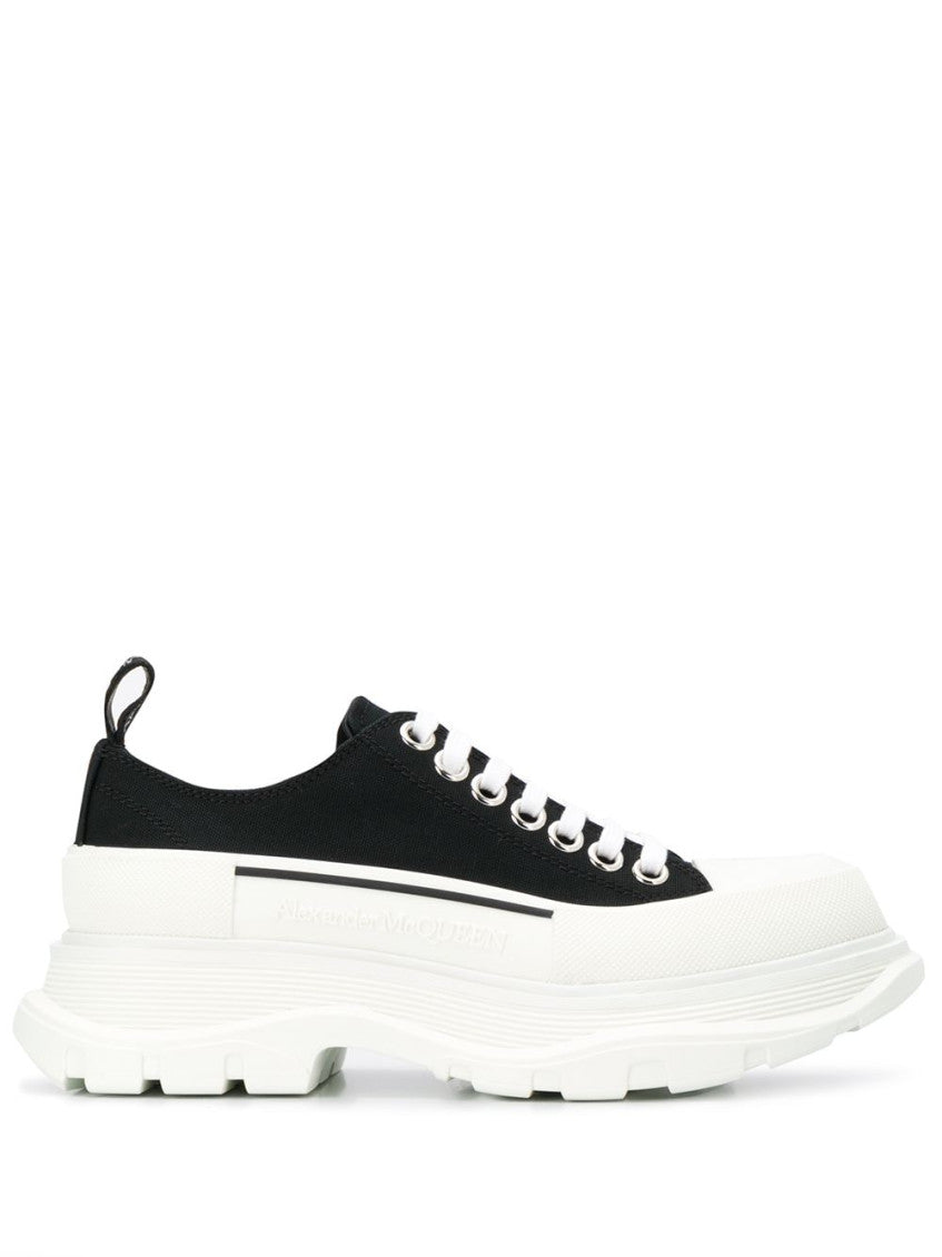 BlackWhite Lace Up Sneakers 1