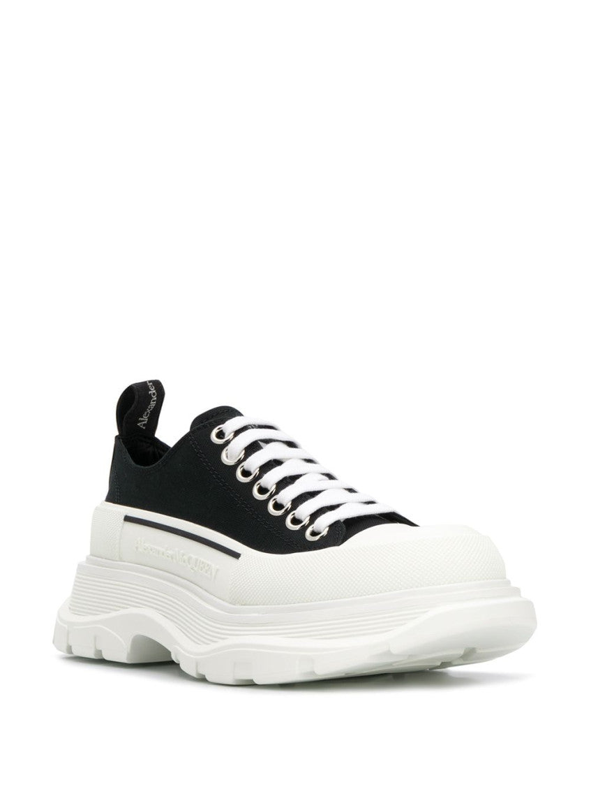 BlackWhite Lace Up Sneakers 4