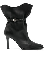 Black Solid Leather Boots 1