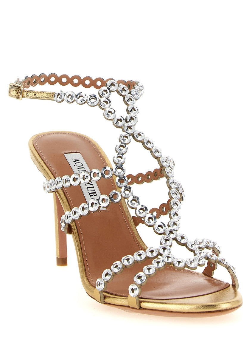 Golden Ankle Strap Heels 2