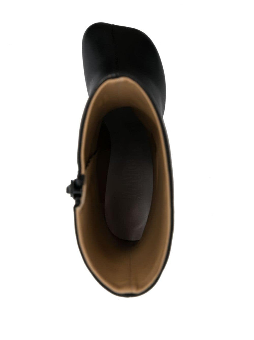 Black Solid Ankle Boots 2