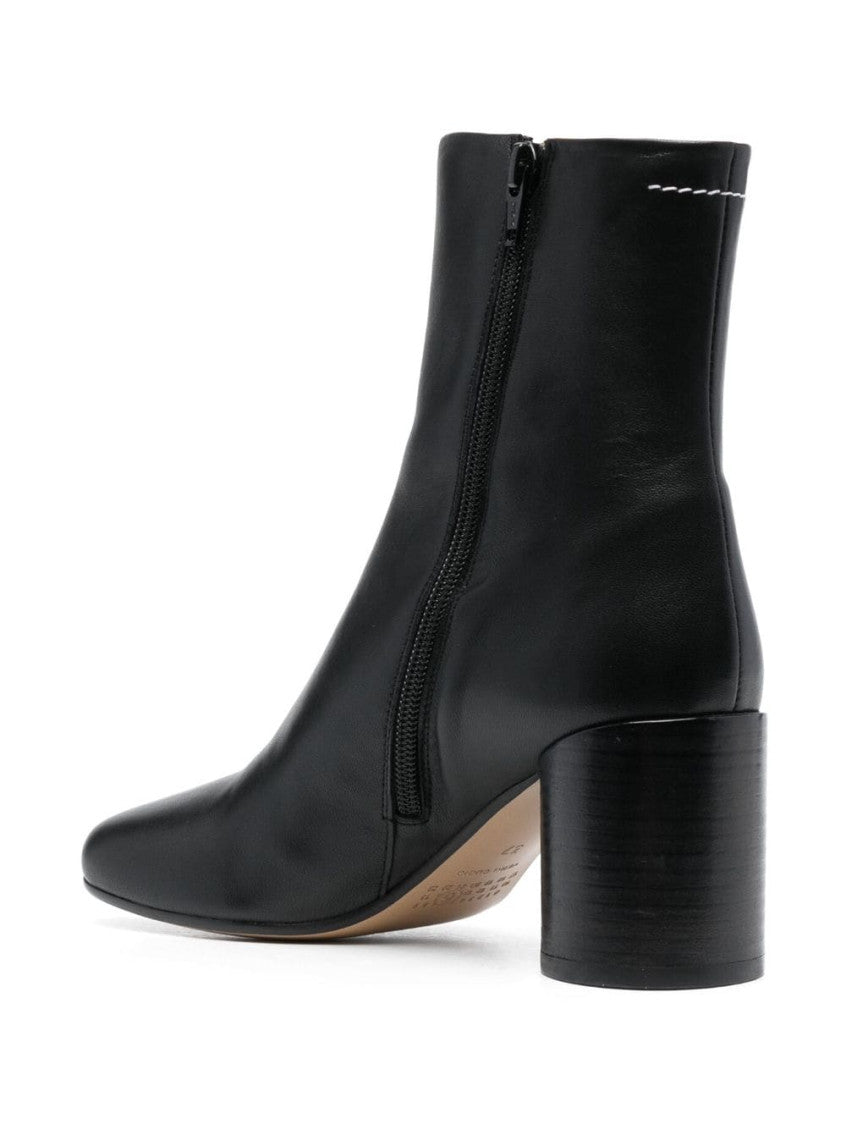 Black Solid Ankle Boots 4