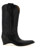 Black Solid Heel-Less Boots 1