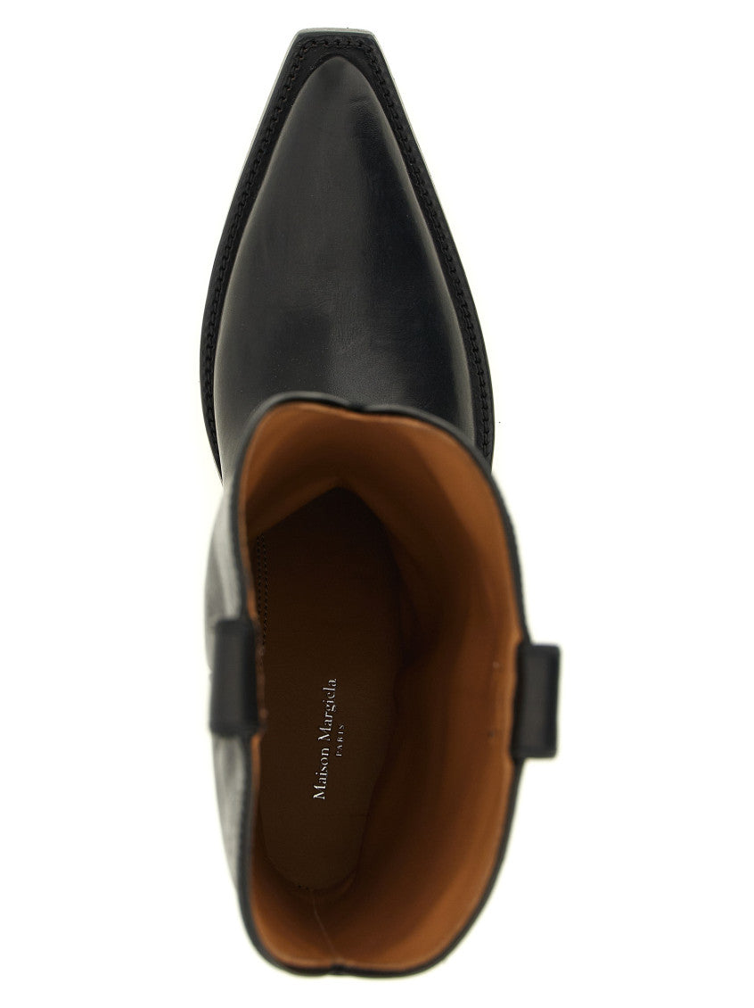 Black Solid Heel-Less Boots 4